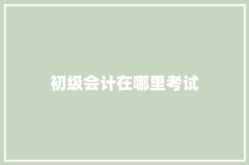 初级会计在哪里考试 记叙文范文