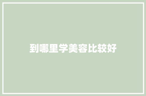 到哪里学美容比较好