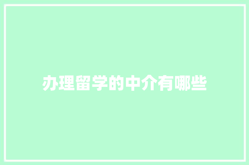 办理留学的中介有哪些 散文范文
