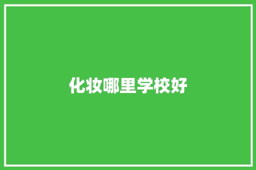 化妆哪里学校好