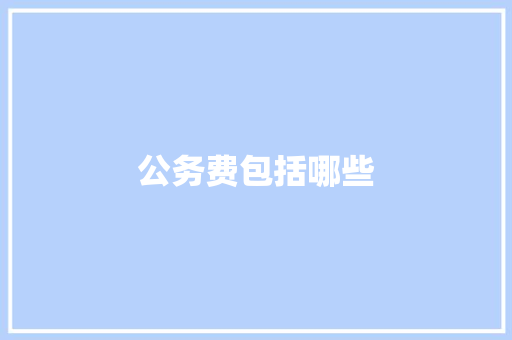 公务费包括哪些 应用文范文