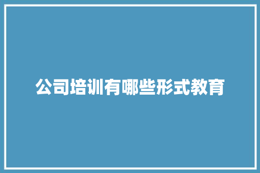 公司培训有哪些形式教育 商业计划书范文