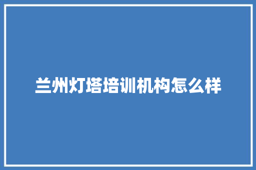 兰州灯塔培训机构怎么样