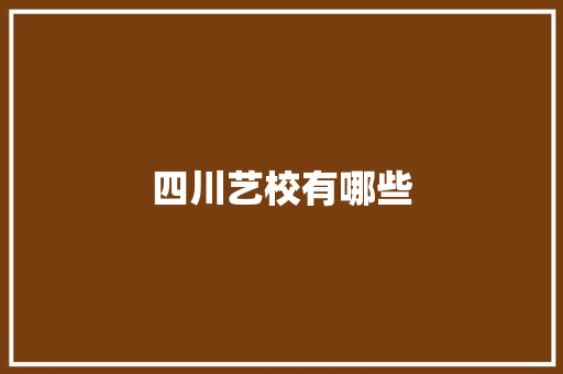 四川艺校有哪些