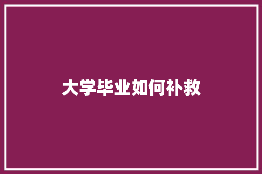 大学毕业如何补救