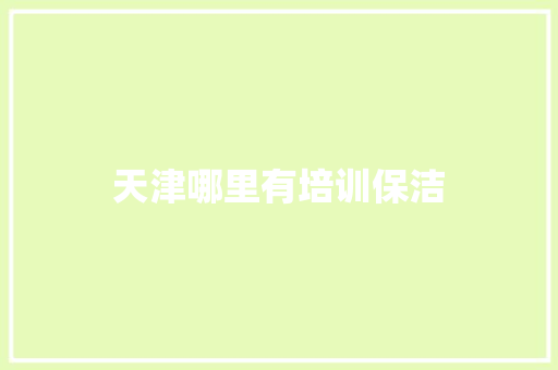 天津哪里有培训保洁