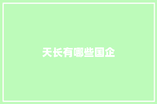 天长有哪些国企