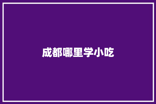 成都哪里学小吃