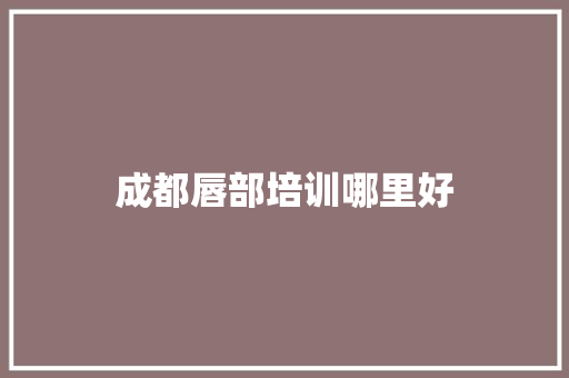 成都唇部培训哪里好