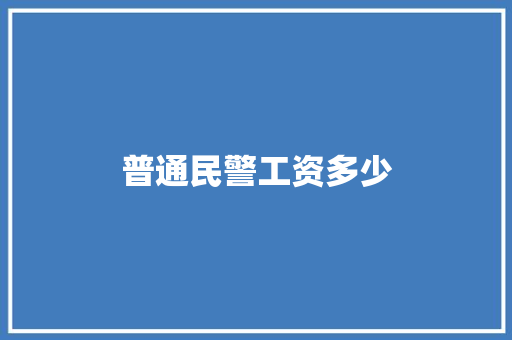 普通民警工资多少