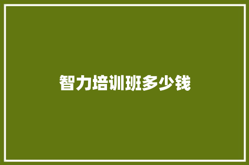 智力培训班多少钱