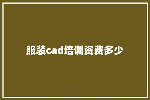 服装cad培训资费多少