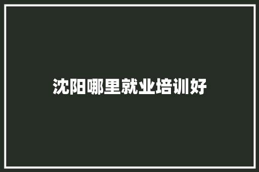 沈阳哪里就业培训好 求职信范文