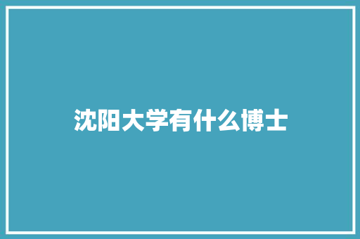 沈阳大学有什么博士 记叙文范文