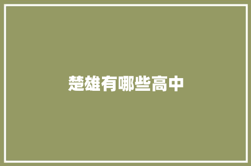 楚雄有哪些高中