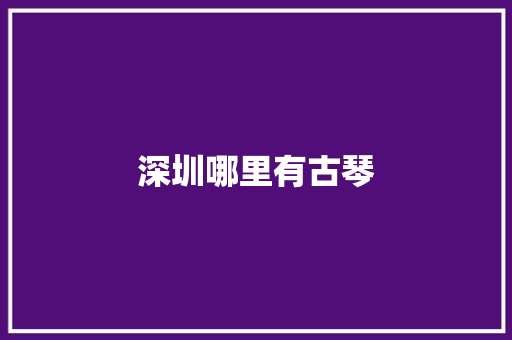 深圳哪里有古琴