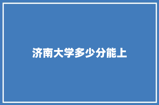 济南大学多少分能上 商业计划书范文