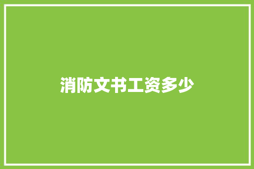 消防文书工资多少