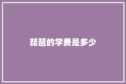 琵琶的学费是多少