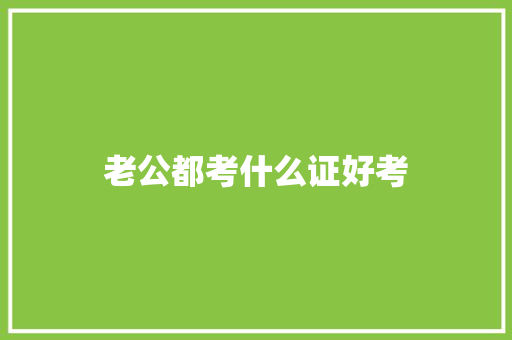 老公都考什么证好考