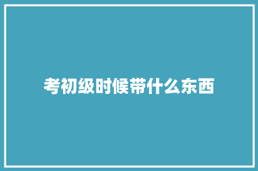 考初级时候带什么东西
