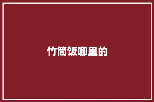 竹筒饭哪里的 简历范文