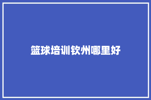 篮球培训钦州哪里好