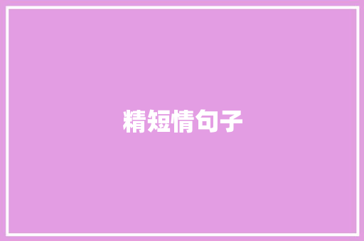 精短情句子