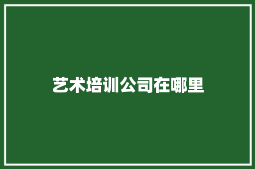 艺术培训公司在哪里